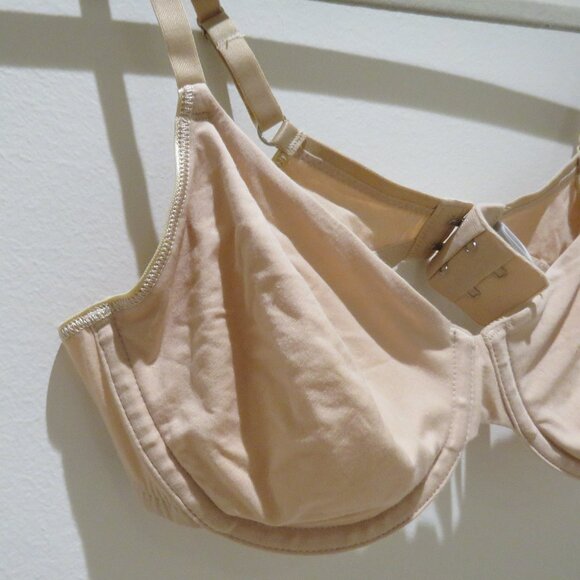 HANRO Cotton Sensation Underwire Bra in Beige Neutral Minimalist - Size 34B - Picture 6 of 14
